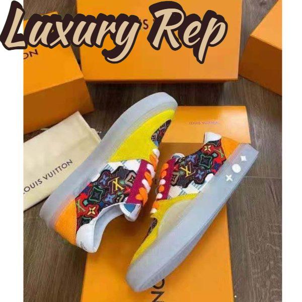 Replica Louis Vuitton LV Unisex LV Ollie Sneaker Yellow Beads Suede Calf Leather 6