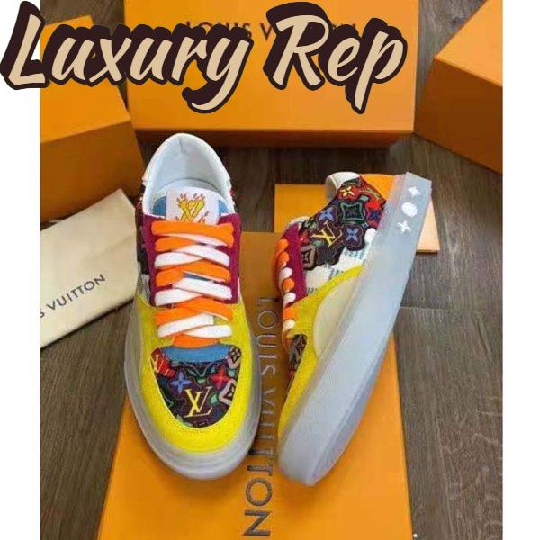 Replica Louis Vuitton LV Unisex LV Ollie Sneaker Yellow Beads Suede Calf Leather 7