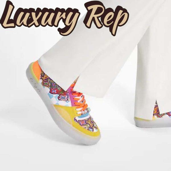 Replica Louis Vuitton LV Unisex LV Ollie Sneaker Yellow Beads Suede Calf Leather 11