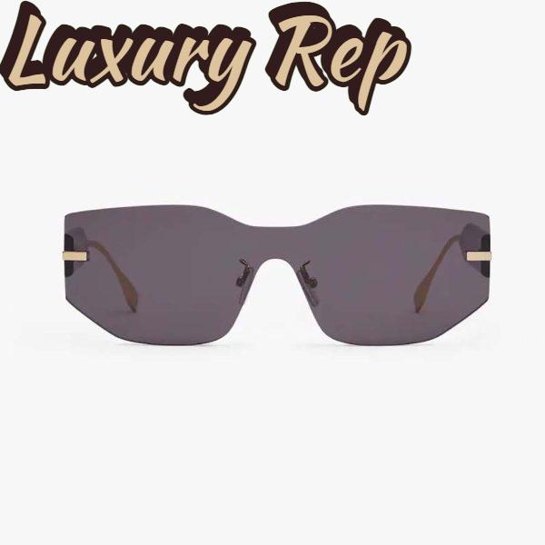 Replica Fendi Women Fendigraphy Black Shield Sunglasses 2