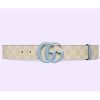 Replica Gucci GG Unisex Marmont Wide Archival Belt Beige White GG Supreme Canvas