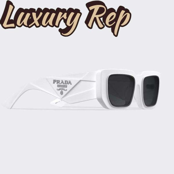 Replica Prada Women Symbole Sunglasses with Traditional Prada Triangle Logo-White 3