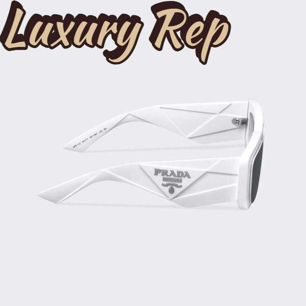 Replica Prada Women Symbole Sunglasses with Traditional Prada Triangle Logo-White 4