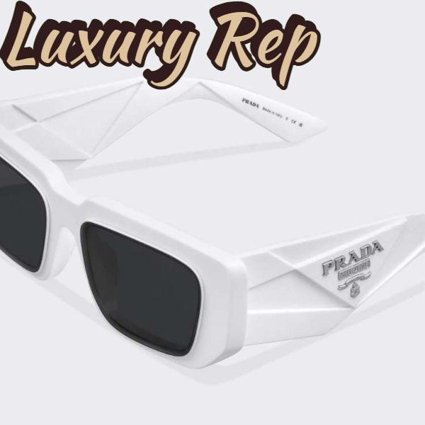 Replica Prada Women Symbole Sunglasses with Traditional Prada Triangle Logo-White 5