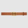 Replica Gucci Unisex Belt with Leather and Horsebit 4 cm Width Beige GG Supreme Canvas 10