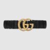 Replica Gucci Unisex Belt with Leather and Horsebit 4 cm Width Beige GG Supreme Canvas 9