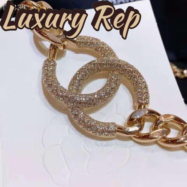 Replica Chanel Women Belt Metal & Strass Gold & Crystal 7