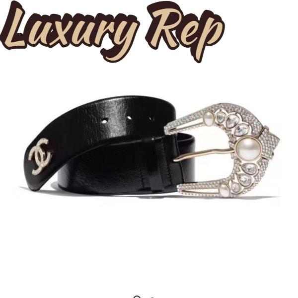Replica Chanel Women Calfskin & Gold-Tone Metal Belt 3