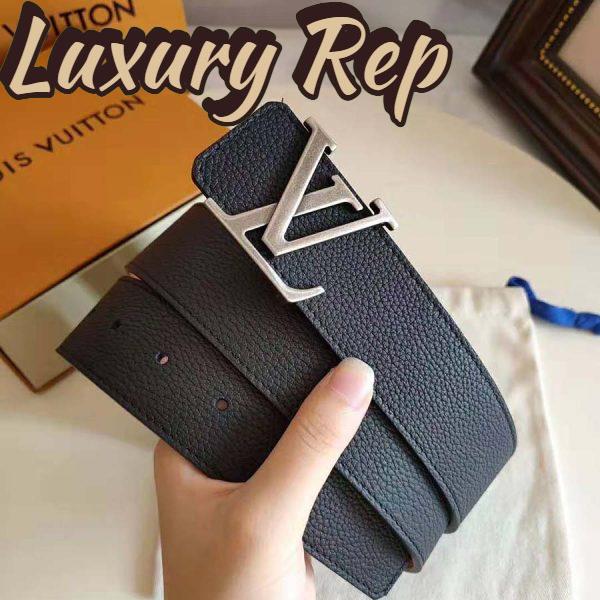 Replica Louis Vuitton LV Unisex LV Pyramide 40mm Leather Belt-Black 7