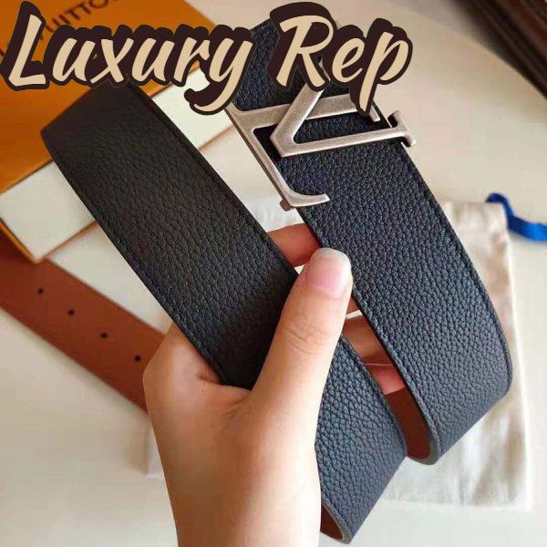 Replica Louis Vuitton LV Unisex LV Pyramide 40mm Leather Belt-Black 9
