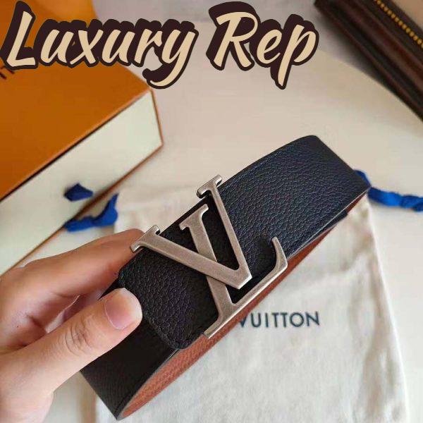 Replica Louis Vuitton LV Unisex LV Pyramide 40mm Leather Belt-Black 10