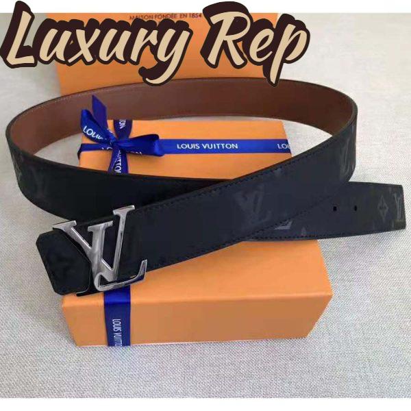 Replica Louis Vuitton LV Unisex LV Pyramide 40mm Reversible Buckle Belt-Black 2