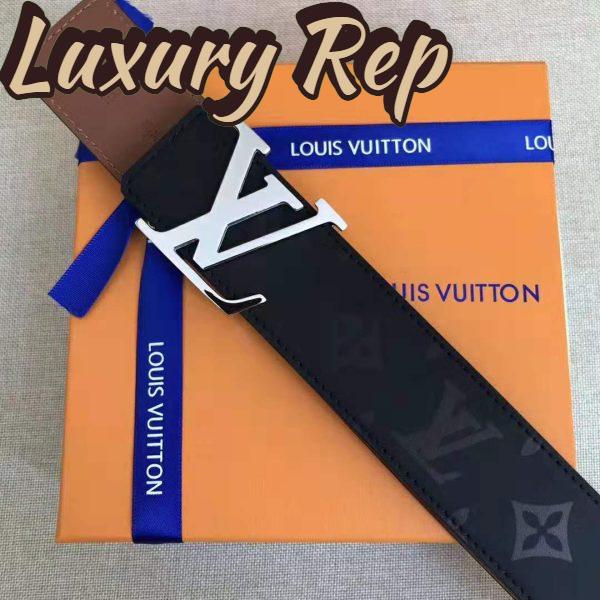 Replica Louis Vuitton LV Unisex LV Pyramide 40mm Reversible Buckle Belt-Black 4