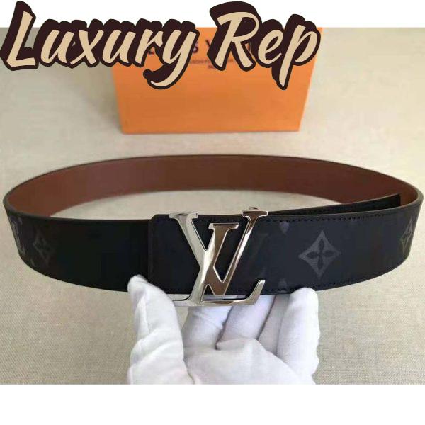 Replica Louis Vuitton LV Unisex LV Pyramide 40mm Reversible Buckle Belt-Black 5