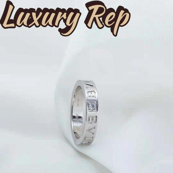 Replica Bvlgari Women Bvlgari Bvlgari Ring 18 KT White Gold Ring with Diamond 6