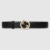 Replica Gucci GG Unisex Leather Belt with Squared Buckle 3 cm Width 11