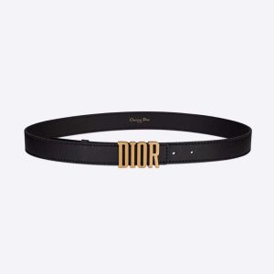 Replica Dior Women D-Fence Belt Black Smooth Calfskin 30 MM
