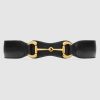 Replica Gucci Unisex Leather Belt with Interlocking G Buckle 4 cm Width Black Leather 12