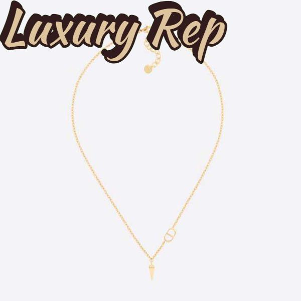 Replica Dior Women Petit CD Necklace Gold-Finish Metal