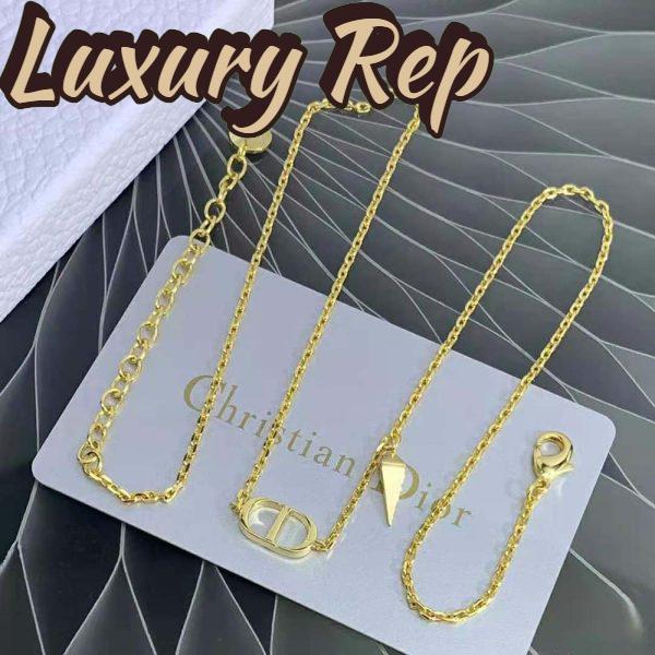 Replica Dior Women Petit CD Necklace Gold-Finish Metal 4