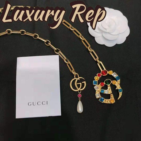 Replica Gucci Women Chain Belt with Crystal Double G Buckle in Gold-Toned Chain 6