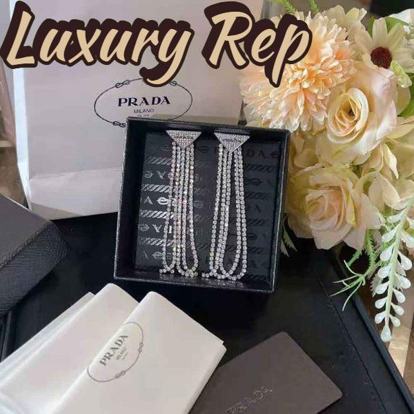 Replica Prada Women Crystal Logo Jewels Zirconia Earrings 3
