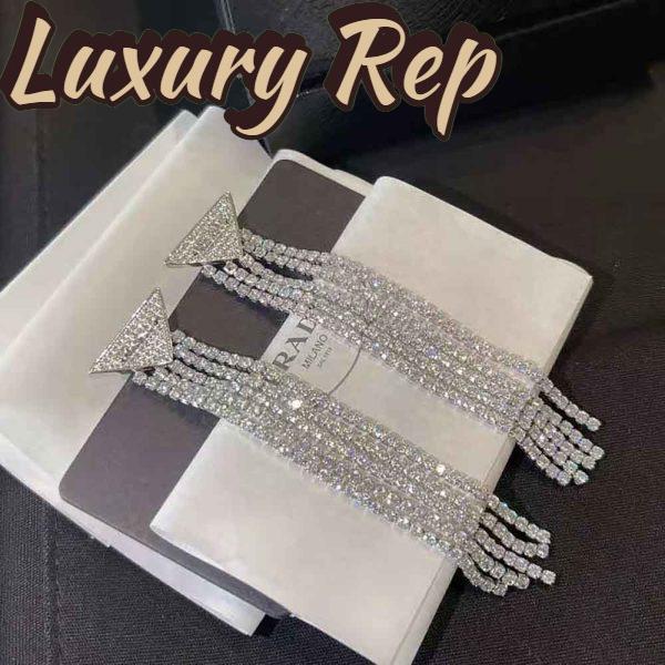 Replica Prada Women Crystal Logo Jewels Zirconia Earrings 4
