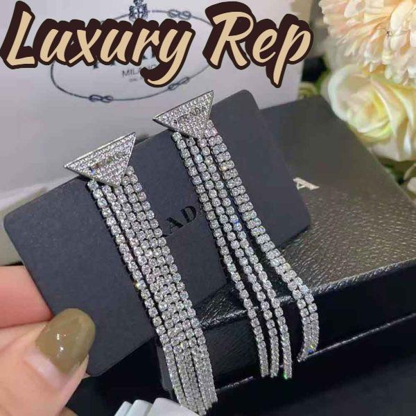 Replica Prada Women Crystal Logo Jewels Zirconia Earrings 5