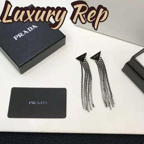 Replica Prada Women Prada Symbole Drop Earrings-Black 3