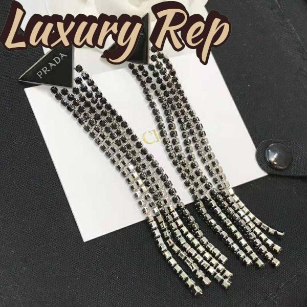 Replica Prada Women Prada Symbole Drop Earrings-Black 6