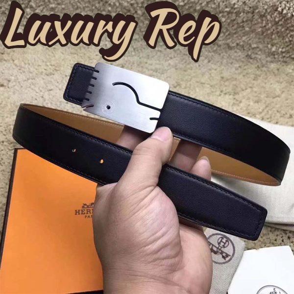 Replica Hermes Men A Cheval Belt Buckle & Reversible Leather Strap 32 mm 6