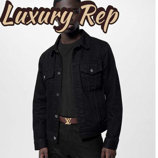 Replica Louis Vuitton Unisex LV Heritage 35 MM Reversible Belt Black Bordeaux Leather 14