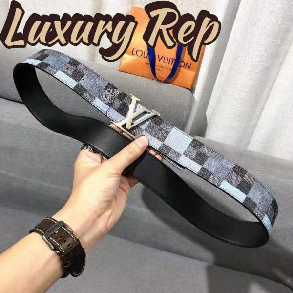 Replica Louis Vuitton Unisex LV Initiales 40 mm Reversible Belt Damier Graphite Canvas Calf-Grey 6