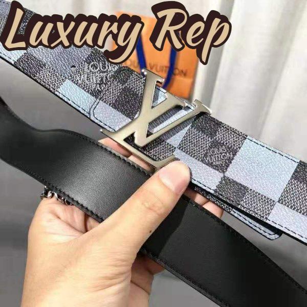 Replica Louis Vuitton Unisex LV Initiales 40 mm Reversible Belt Damier Graphite Canvas Calf-Grey 9