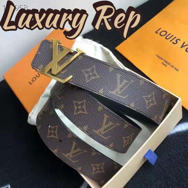 Replica Louis Vuitton Unisex LV Initiales 40mm Reversible Belt Monogram Canvas-Brown 5