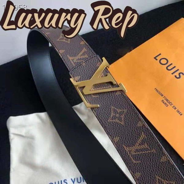 Replica Louis Vuitton Unisex LV Initiales 40mm Reversible Belt Monogram Canvas-Brown 6