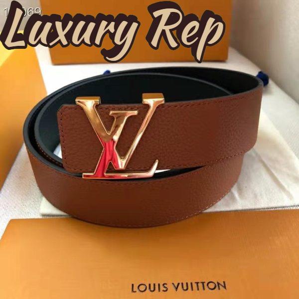 Replica Louis Vuitton Unisex LV Initiales 40mm Reversible Belt Taurillon Leather-Black 4