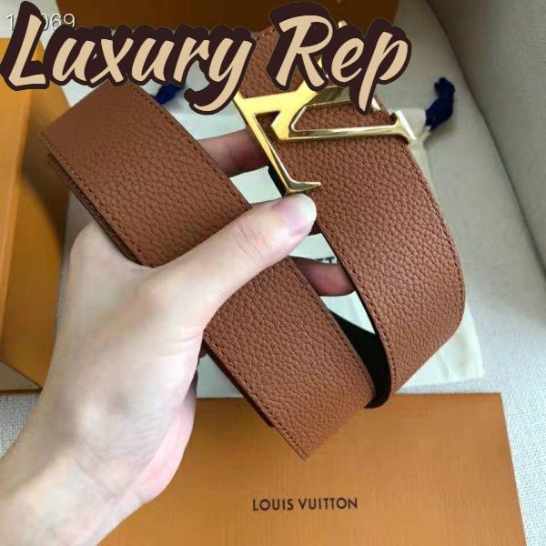 Replica Louis Vuitton Unisex LV Initiales 40mm Reversible Belt Taurillon Leather-Black 7