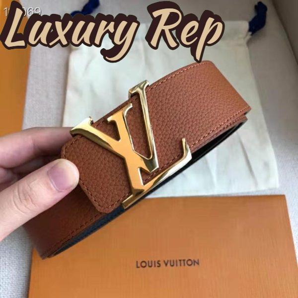 Replica Louis Vuitton Unisex LV Initiales 40mm Reversible Belt Taurillon Leather-Black 8