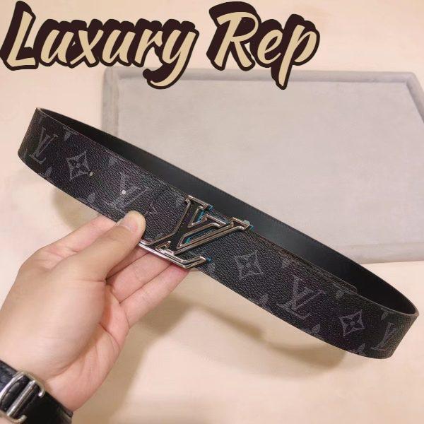 Replica Louis Vuitton Unisex LV Speed 40mm Reversible Belt Turquoise Blue Monogram Eclipse Coated Canvas Leather 10