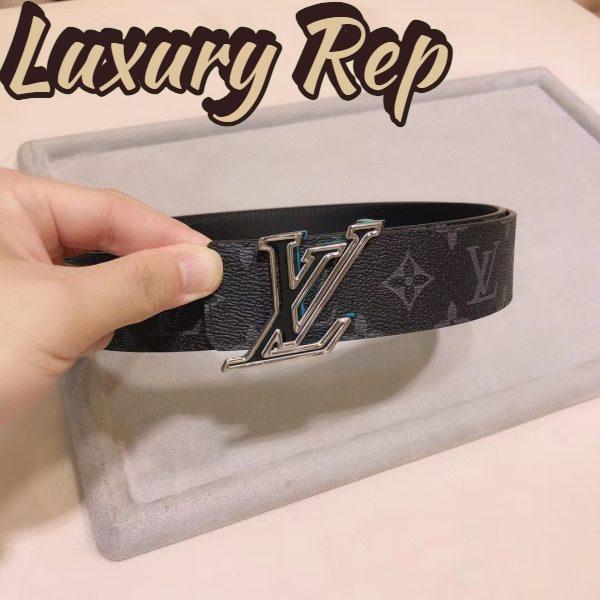 Replica Louis Vuitton Unisex LV Speed 40mm Reversible Belt Turquoise Blue Monogram Eclipse Coated Canvas Leather 12