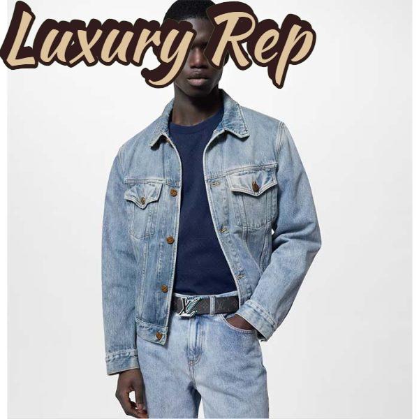 Replica Louis Vuitton Unisex LV Speed 40mm Reversible Belt Turquoise Blue Monogram Eclipse Coated Canvas Leather 15