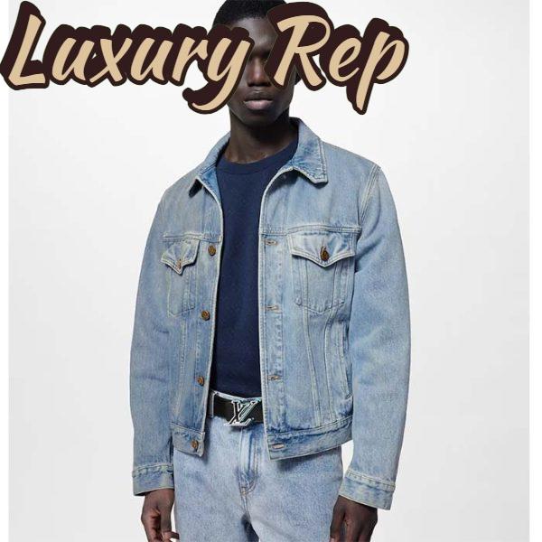 Replica Louis Vuitton Unisex LV Speed 40mm Reversible Belt Turquoise Blue Monogram Eclipse Coated Canvas Leather 16