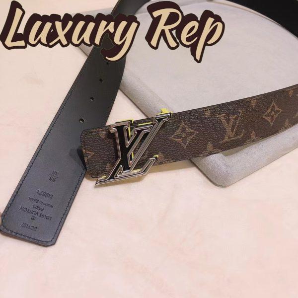 Replica Louis Vuitton Unisex LV Speed 40mm Reversible Belt Yellow Monogram Coated Canvas Leather 6