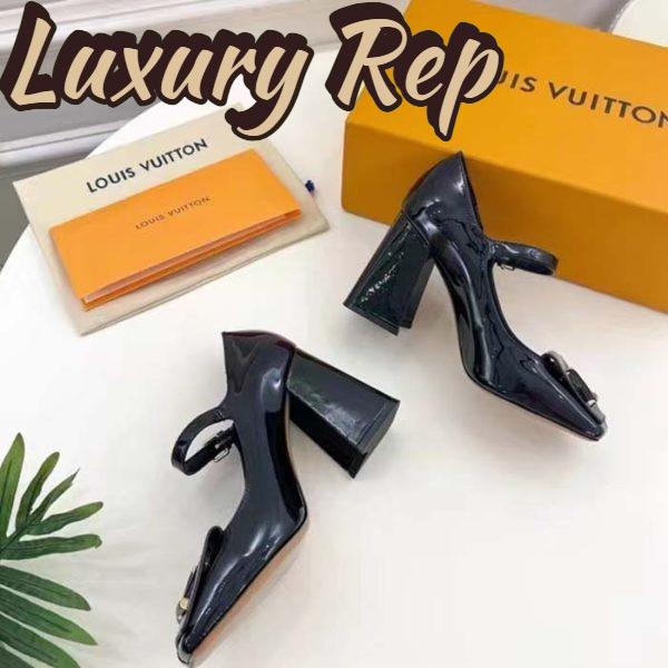 Replica Louis Vuitton LV Women Shake Pump Black Patent Calf Leather Lambskin 8.5 CM Heel 6