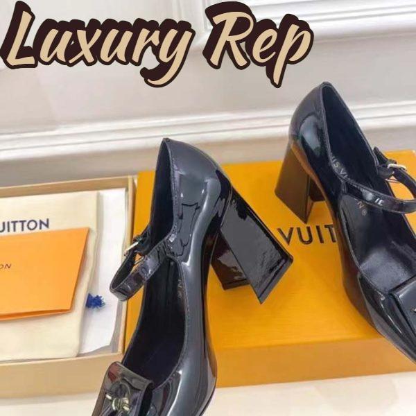 Replica Louis Vuitton LV Women Shake Pump Black Patent Calf Leather Lambskin 8.5 CM Heel 7