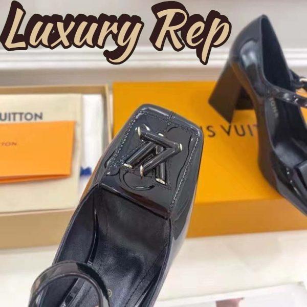 Replica Louis Vuitton LV Women Shake Pump Black Patent Calf Leather Lambskin 8.5 CM Heel 10