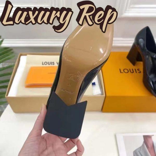 Replica Louis Vuitton LV Women Shake Pump Black Patent Calf Leather Lambskin 8.5 CM Heel 11