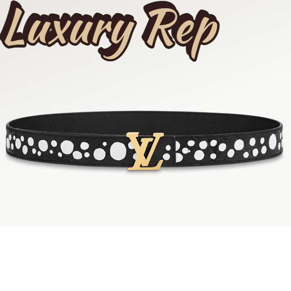 Replica Louis Vuitton Unisex LV x YK LV Initiales 30 MM Reversible Infinity Dots Belt Black Leather 2