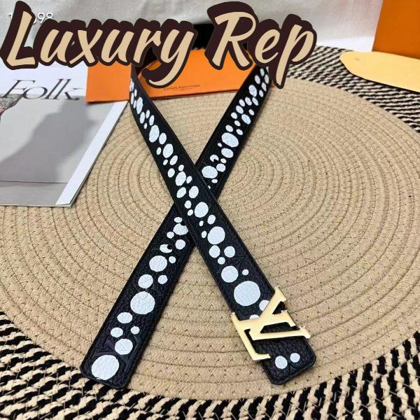 Replica Louis Vuitton Unisex LV x YK LV Initiales 30 MM Reversible Infinity Dots Belt Black Leather 4